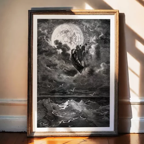Affiche – Le navire vers la Lune (Gustave Doré, 1862)