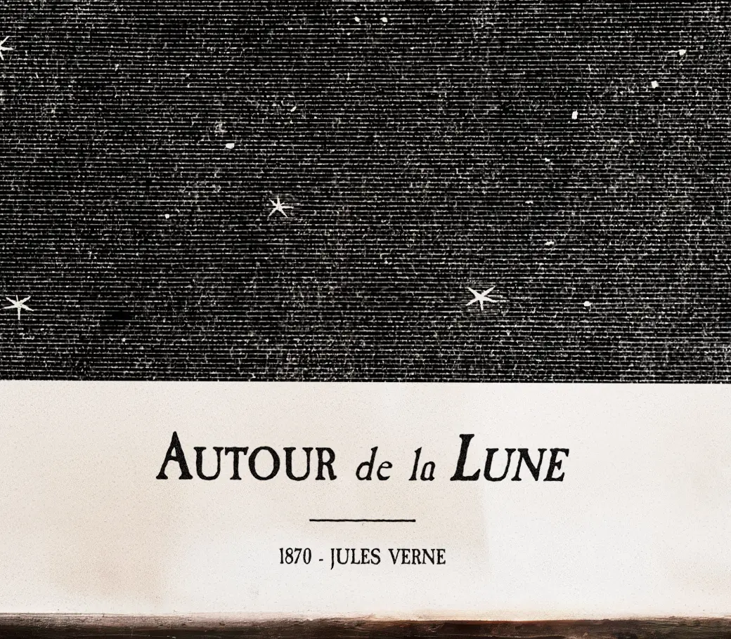 Affiche – Autour de la Lune : Le projectile face à la Lune (Jules Verne, 1870) – Image 4