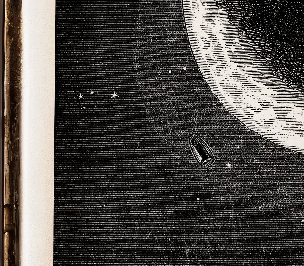 Affiche – Autour de la Lune : Le projectile face à la Lune (Jules Verne, 1870) – Image 5
