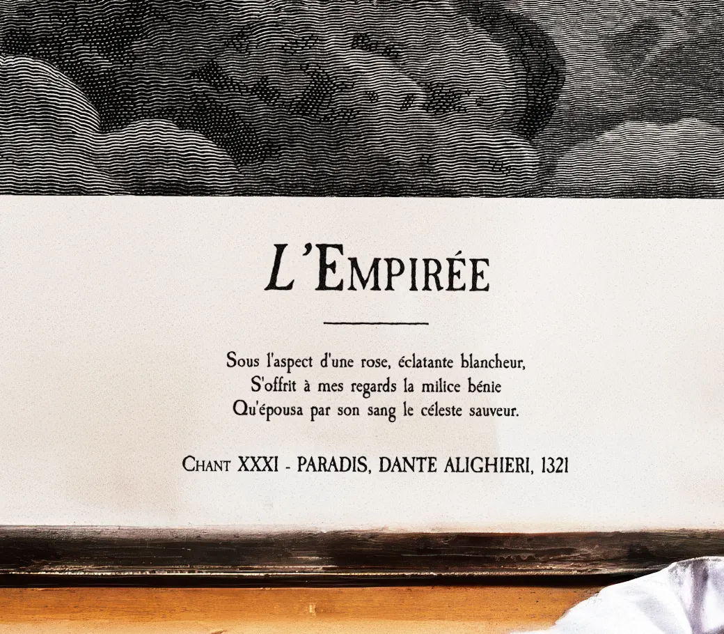Affiche – L’Empyrée, la rose céleste du paradis (Paradiso XXXI) (Version avec titrage) – Image 2