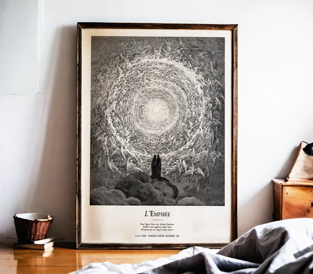Affiche – L’Empyrée, la rose céleste du paradis (Paradiso XXXI) (Version avec titrage)
