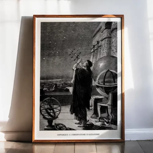 Affiche – Hipparque à l’observatoire d’Alexandrie (Camille Flammarion, XIXᵉ siècle)