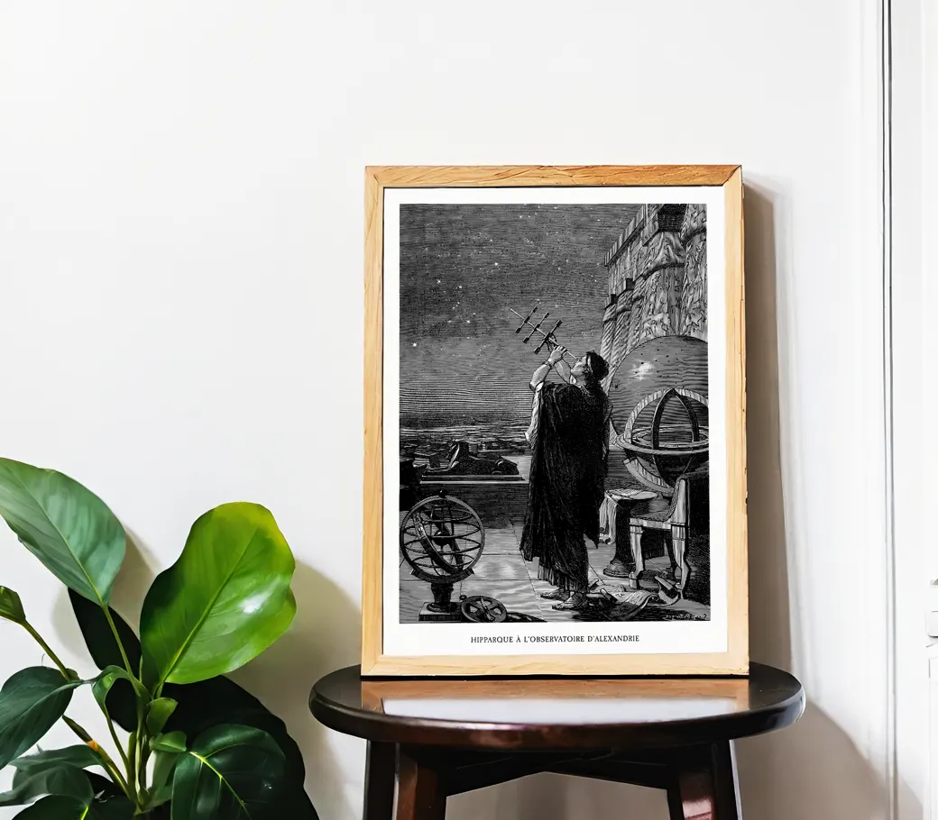 Affiche – Hipparque à l’observatoire d’Alexandrie (Camille Flammarion, XIXᵉ siècle) – Image 4