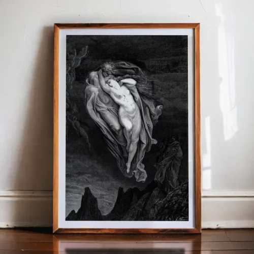Affiche – Dante : Paolo et Francesca aux Enfers (Gustave Doré, 1861)