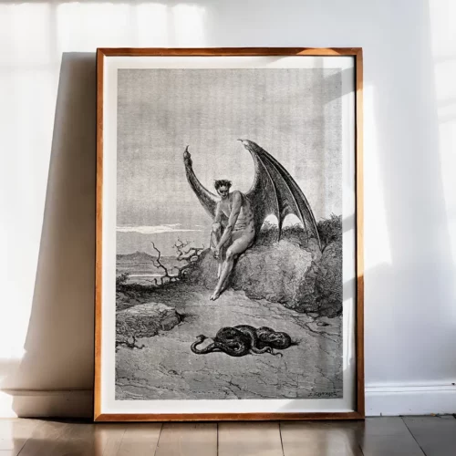 Affiche – Lucifer face au Serpent (Gustave Doré, 1866)