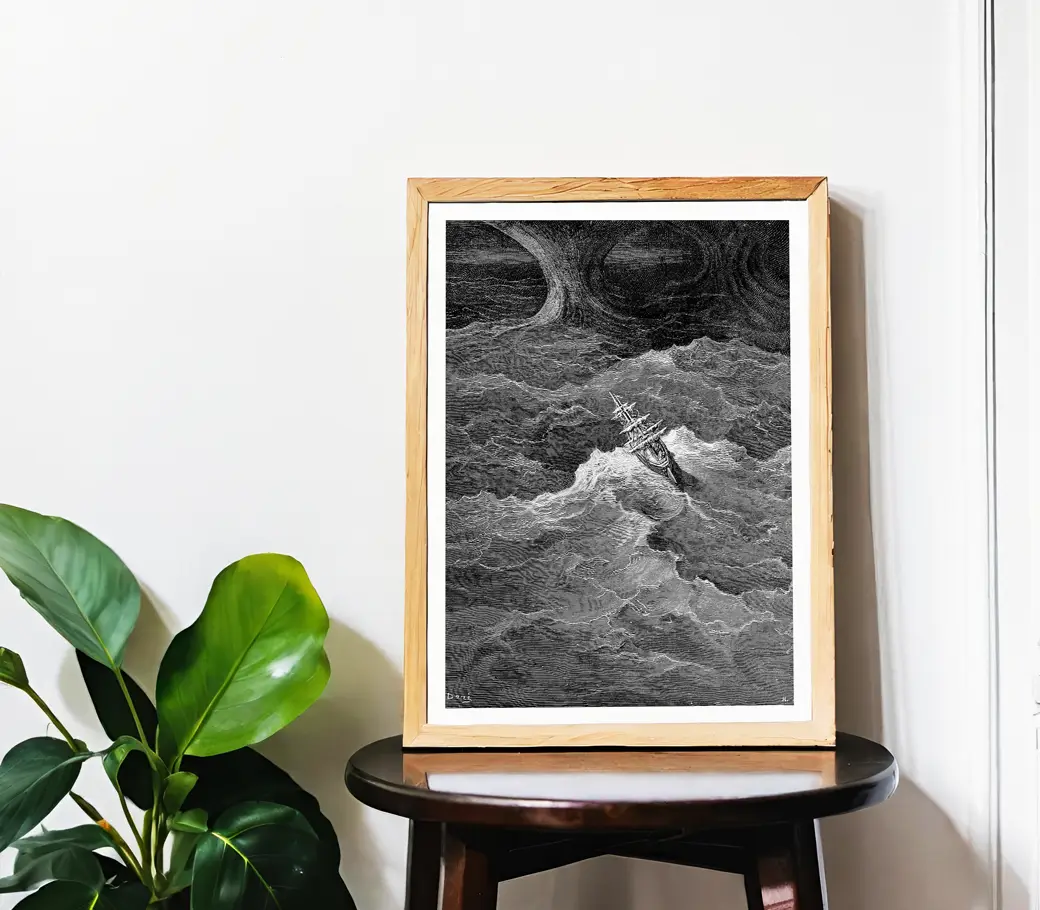 Affiche – The Rime of the Ancient Mariner : Le navire et la tempête (Gustave Doré, 1876) – Image 4
