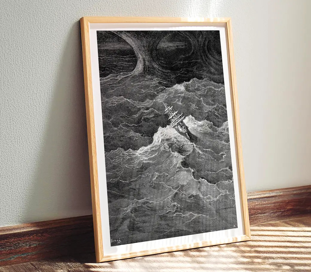 Affiche – The Rime of the Ancient Mariner : Le navire et la tempête (Gustave Doré, 1876) – Image 3