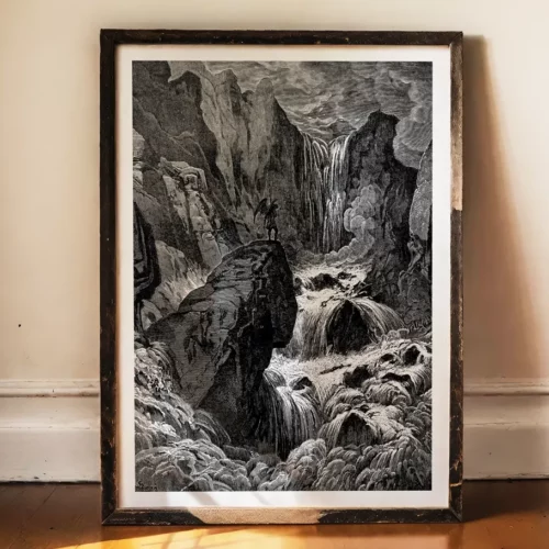 Affiche – Satan devant la cascade (Gustave Doré 1866)