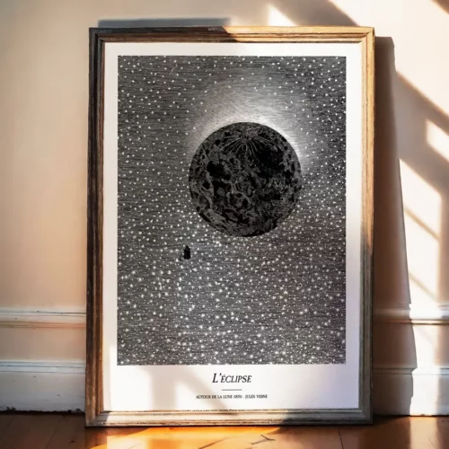 Affiche – Jules Verne : L’Éclipse lunaire (Autour de la Lune, 1870)