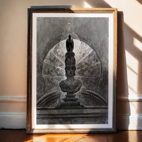 Affiche – Le Corbeau sur le buste de Pallas (Nevermore) (Gustave Doré, 1884)