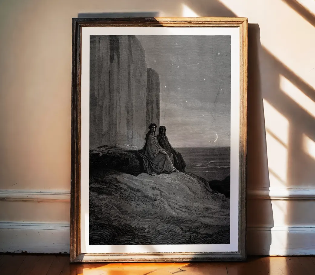 Affiche – Dante : Le crépuscule au Purgatoire (Gustave Doré, 1868)