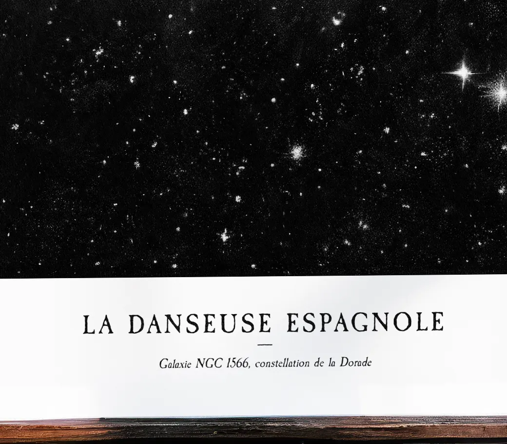 Affiche – La Danseuse Espagnole (Galaxie NGC 1566), style gravure classique – Image 4