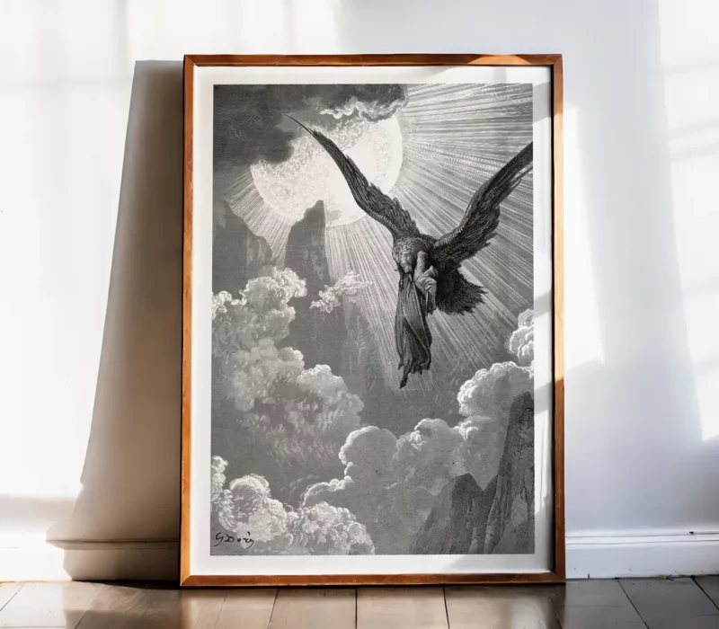 Affiche – Dante : L’aigle emporte Dante en rêve (Gustave Doré, 1868)