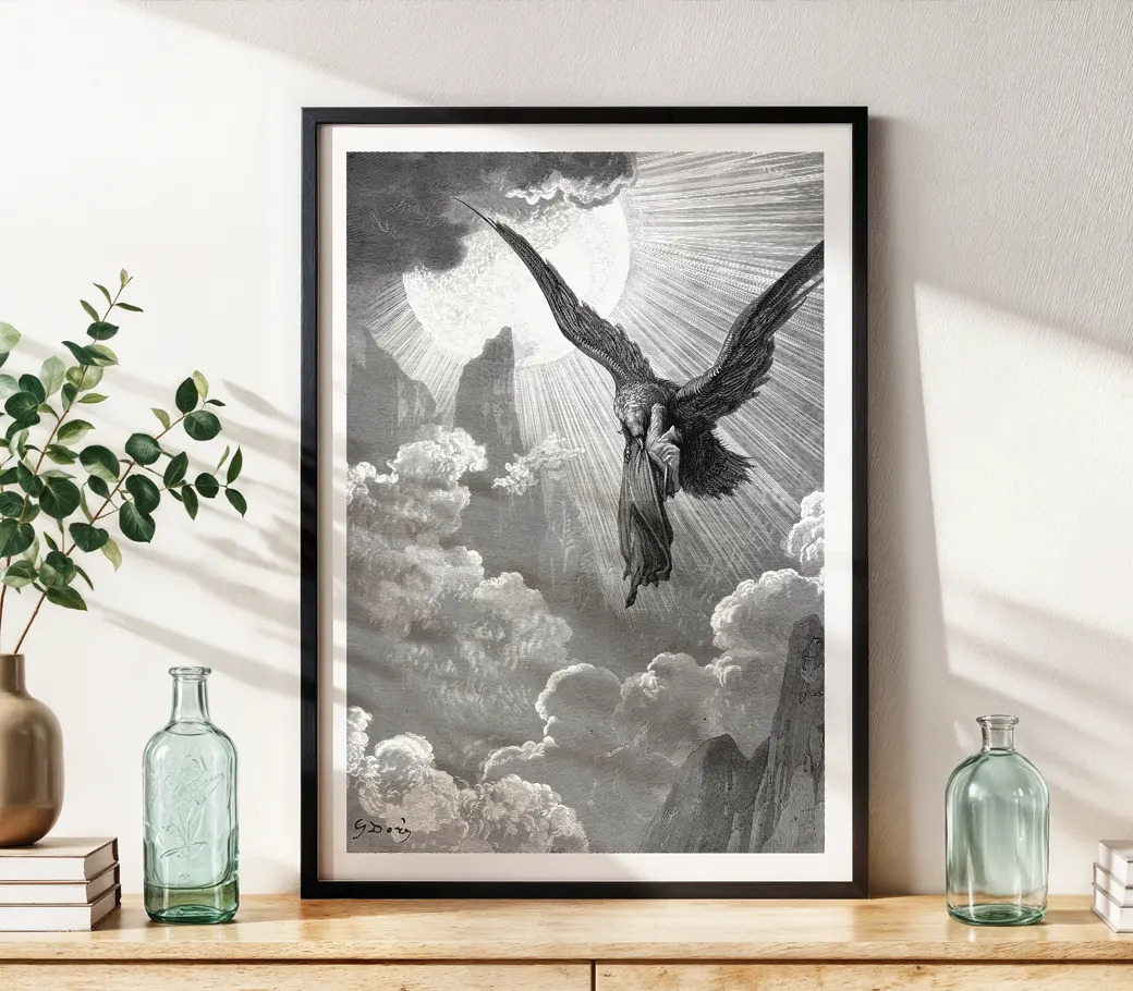 Affiche – Dante : L’aigle emporte Dante en rêve (Gustave Doré, 1868) – Image 2