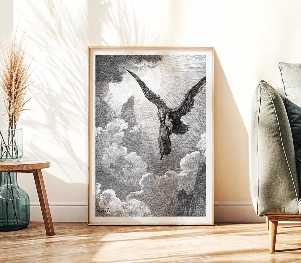 Affiche – Dante : L’aigle emporte Dante en rêve (Gustave Doré, 1868) – Image 3